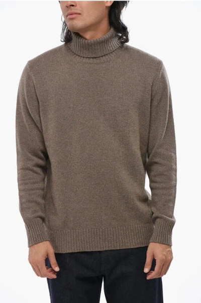 Oliver Lattughi Pure Cashmere Turtleneck Sweater In Brown