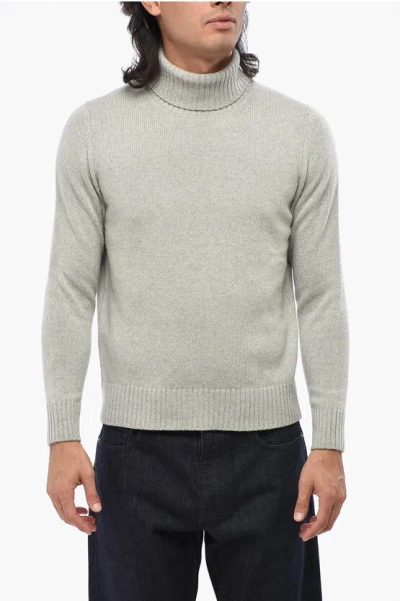 Oliver Lattughi Pure Cashmere Turtleneck Sweater In Gray