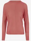 Oliver Lattughi Crew Neck Cashmere Sweater With Dropped Shoulders In Brown
