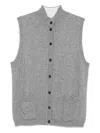 Oliver Lattughi Ribbed Button-front Vest In Gray