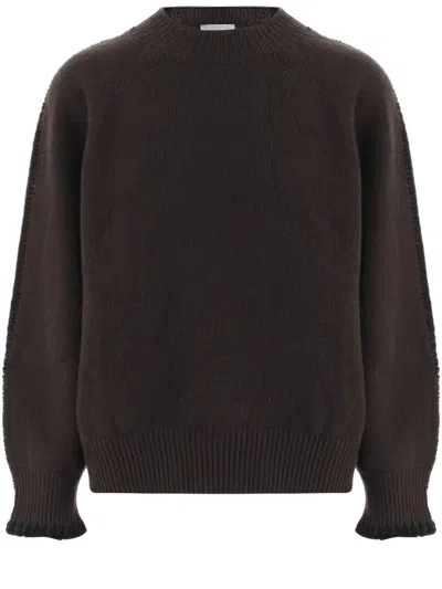 Oliver Lattughi Ribbed Cashmere Sweater With Crew Neck And Luxurious Texture In White