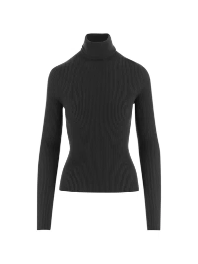 Oliver Lattughi Ribbed Roll-neck Sweater In Black
