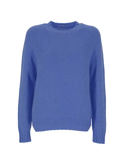 Oliver Lattughi Ribbed-trim Cashmere Sweater In Blue