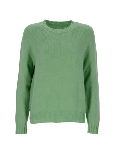 Oliver Lattughi Ribbed-trim Cashmere Sweater In Green