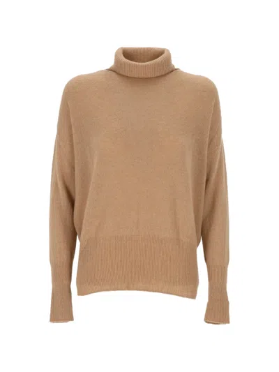 Oliver Lattughi Roll-neck Drop-shoulder Sweater In Brown