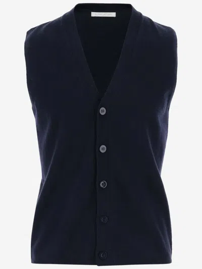 OLIVER LATTUGHI ROYAL BLUE CASHMERE VEST CARDIGAN