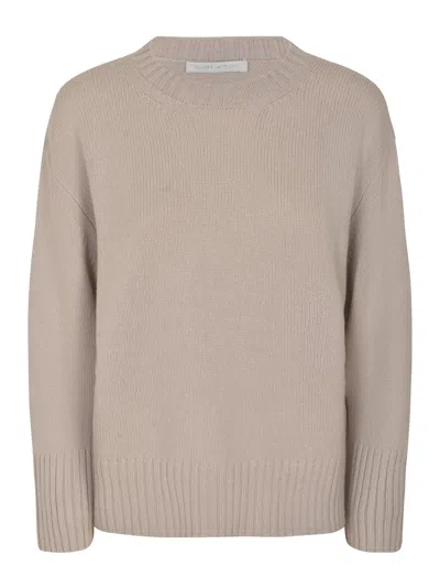 Oliver Lattughi Slim Fit Rib Trim Knit Sweater In Beige