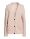Oliver Lattughi Woman Cardigan Blush Size L Alpaca Wool, Polyamide, Wool In Neutral