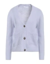 Oliver Lattughi Woman Cardigan Lilac Size L Alpaca Wool, Polyamide, Wool In Blue