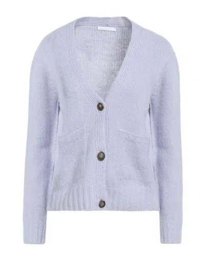 Oliver Lattughi Woman Cardigan Lilac Size L Alpaca Wool, Polyamide, Wool In Blue