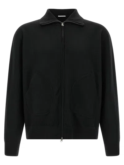 Oliver Lattughi Zip-up Merino-wool Sweater In Black