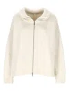 Oliver Lattughi Zip-up Sweatshirt In White