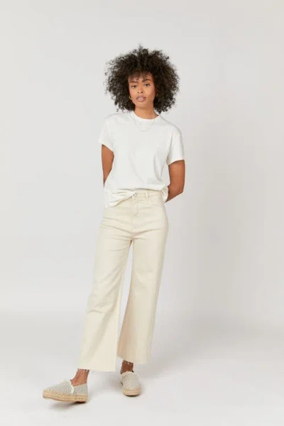 Oliver Logan Aberdeen High Rise Wide Leg Crop Ecru Petite