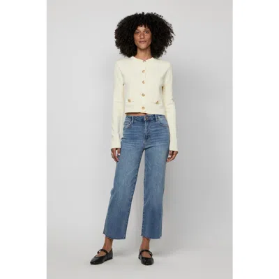 Oliver Logan Aberdeen High Rise Wide Leg Crop Sculpt+ Faded Indigo