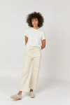 Oliver Logan Aberdeen Jeans High Rise Wide Leg Crop In Ecru