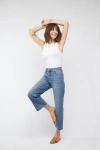 Oliver Logan Aberdeen Jeans High Rise Wide Leg Crop Vintage Worn In Timbers