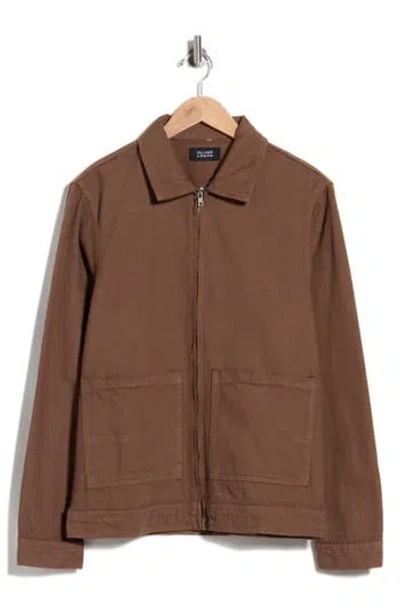 Oliver Logan Cotton Utility Jacket In Brown