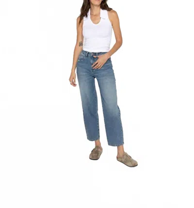 OLIVER LOGAN HARLOW HIGH RISE BARREL STYLE JEANS IN VINTAGE INDIGO