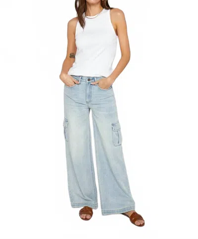 Oliver Logan Madison Wide Leg Cargo Jeans In Hotel California In Blue