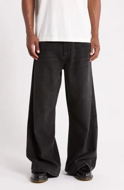 Oliver Logan Ultra Baggy Jeans In Faded Black