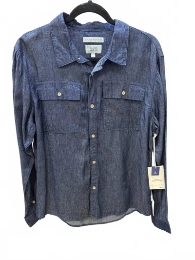 Oliver Logan Women's Mercer Button Up Shirt In Dark Denim In Blue