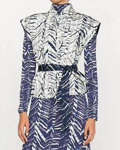 Pre-owned Oliver® Marie Oliver Bowie Reversible Vest In Zebra - Size S In Blue
