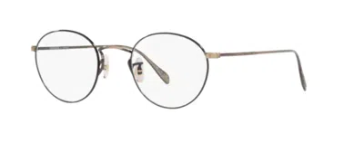 Pre-owned Oliver Peoples 0ov 1186 Coleridge 5296 Antique Gold/black Eyeglasses In Clear