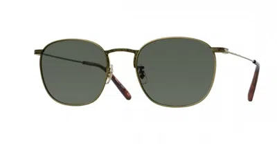 Pre-owned Oliver Peoples 0ov 1285st Golden Sun 528452 Gold/g-15 Man's Sunglasses