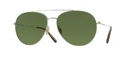 Pre-owned Oliver Peoples 0ov 1286s Airdale 50354e Soft Gold/green Sunglasses
