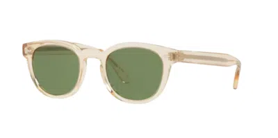 Pre-owned Oliver Peoples 0ov 5036s Sheldrake 158052 Buff Honey/green Sunglasses