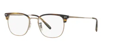 Pre-owned Oliver Peoples 0ov 5359 Willman 1003 Cocobolo Gold Squared Men's Eyeglasses In Clear
