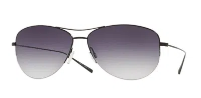 Pre-owned Oliver Peoples 0ov1004s Strummer Black/light Grey Gradient Men's Sunglasses In Light Grey Gradient Dark Blue