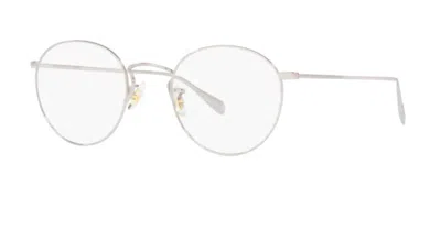 Pre-owned Oliver Peoples 0ov1186 Coleridge 5036 50mm Silver Men's Eyeglasses In Clear
