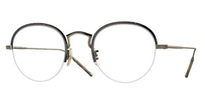 Pre-owned Oliver Peoples 0ov1290t Tk 6 5284 Antique Gold/tortoise Round Unisex Eyeglasses In Blue Block