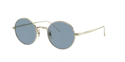 Pre-owned Oliver Peoples 0ov1293st-48503556 Round Gold In Blue