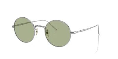 Pre-owned Oliver Peoples 0ov1293st-48503652 Round Silver In Green