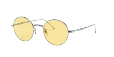 Pre-owned Oliver Peoples 0ov1293st-485036r6 Round Silver In Yellow