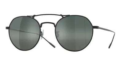 Pre-owned Oliver Peoples 0ov1309st Reymont 506241 Matte Black/steal Gradient Sunglasses