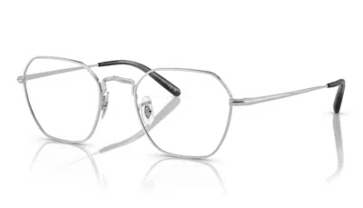 Pre-owned Oliver Peoples 0ov1334 Levison 5036 Silver Rectangular Men's Eyeglasses In Clear
