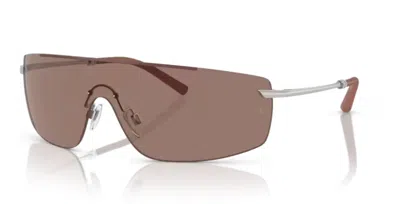 Pre-owned Oliver Peoples 0ov1344s R-5 503653 Brick-silver/sierra Shield Men's Sunglasses In Brown