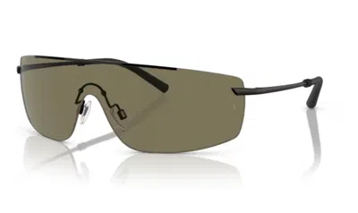 Pre-owned Oliver Peoples 0ov1344s R-5 50622 Matte Black/green Shield Men's Sunglasses