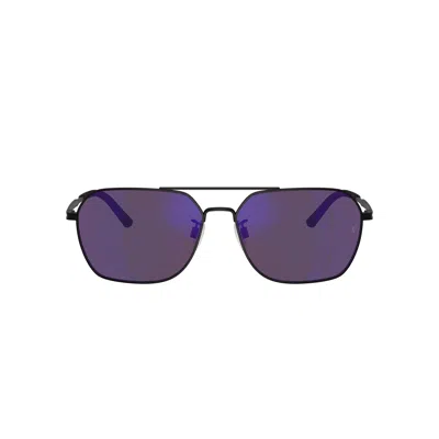 Oliver Peoples 0ov1377s Rectangular Steel Frame Sunglasses With Double Bridge Design In Blue