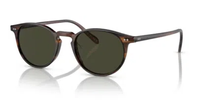 Pre-owned Oliver Peoples 0ov5004su Riley Sun 1724p1 Tuscany Tortoise/g-15 Polar Sunglasses