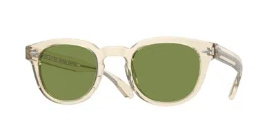 Pre-owned Oliver Peoples 0ov5036sf Sheldrake Sun 109452 Buff/green Unisex Sunglasses In Green C