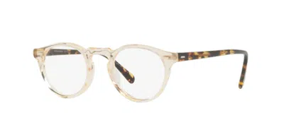 Pre-owned Oliver Peoples 0ov5186 Gregory Peck 1485 Buff Eyeglasses In Clear