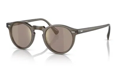 Pre-owned Oliver Peoples 0ov5217s Gregory Peck 14735d Taupe/chrome Taupe 50mm Sunglasses In Chrome Taupe Brown