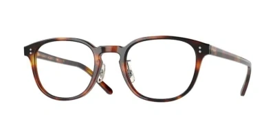 Pre-owned Oliver Peoples 0ov5219fm Fairmont-f 1007 Dark Mahogany Havana Square Eyeglasses In Clear