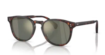 Pre-owned Oliver Peoples 0ov5298su 1454o9 51mm Havana Grey Roundpolorized Men's Sunglasses In Gray
