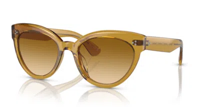 Pre-owned Oliver Peoples 0ov5355su - Roella 16732l Gold Gradient 55mm Women's Sunglasses