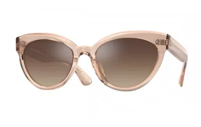 Pre-owned Oliver Peoples 0ov5355su Roella 1471q1 Pink/gradient Brown Polorized Sunglasses